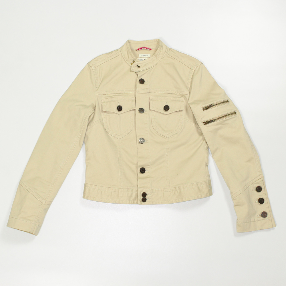 Cotton twill stretch motorcycle jacket